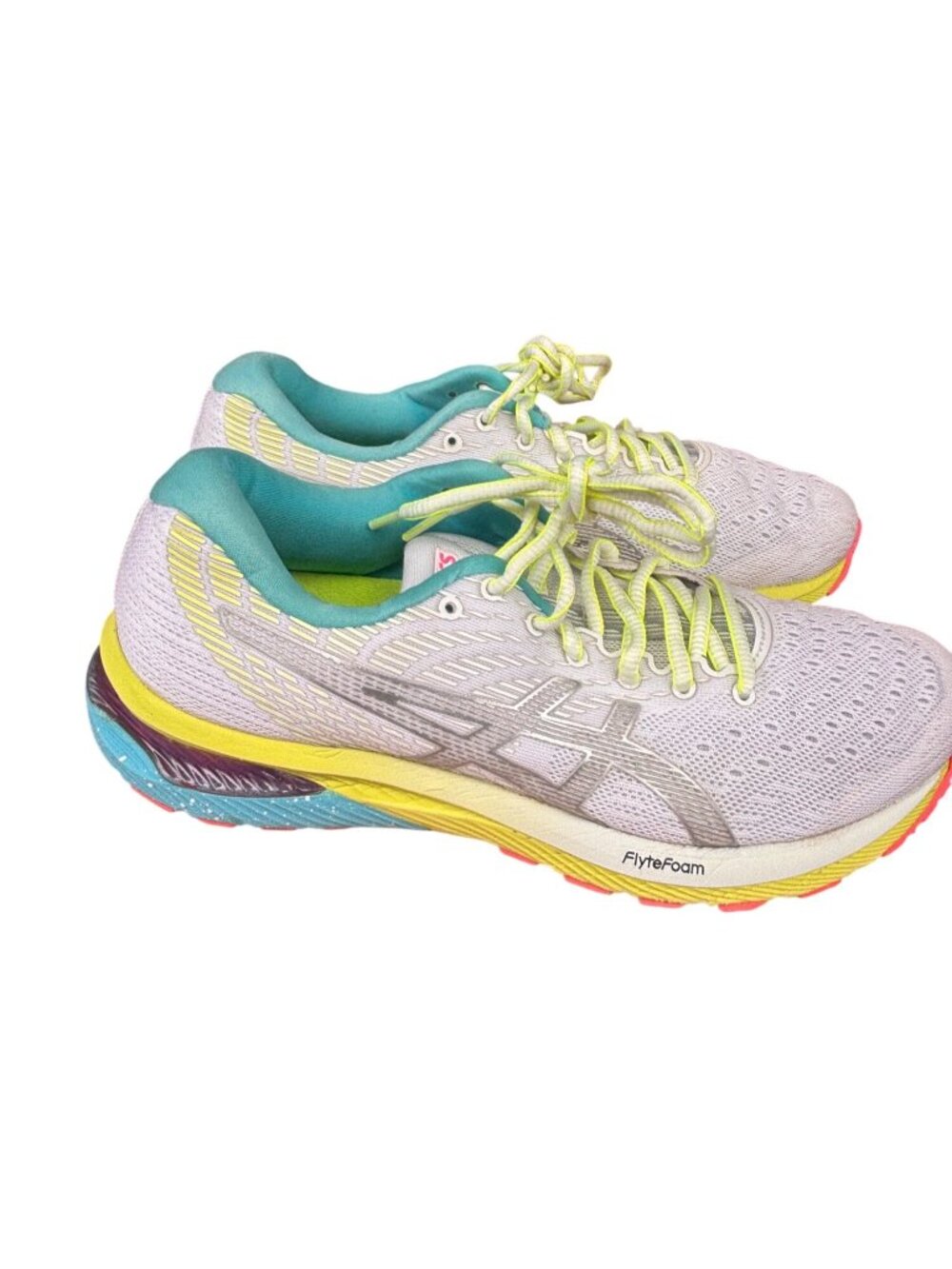 Asics Gel-Cumulus 22 Lite-Show Running Shoes Women 9.5 Gray Yellow FlyteFoam